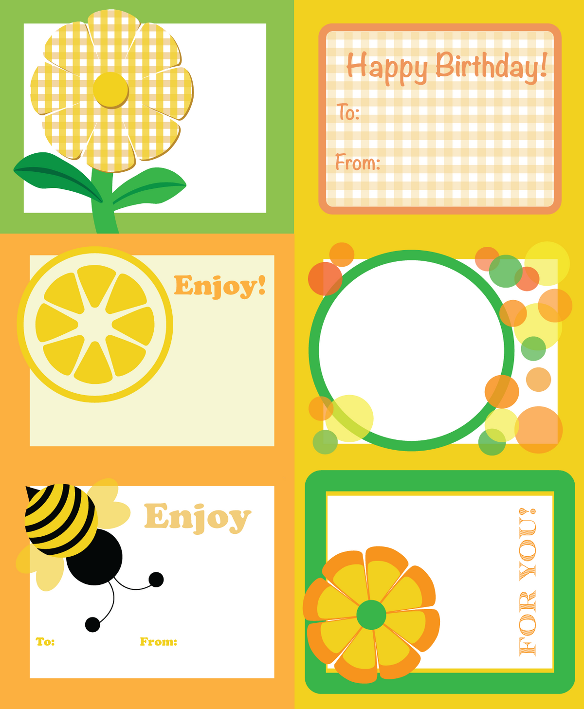 Everyday Gift Tags - Yellow