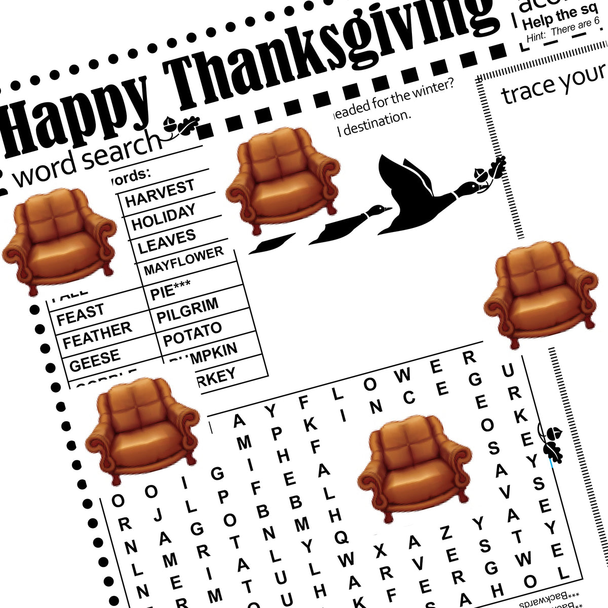 Kid's Thanksgiving Activity Page