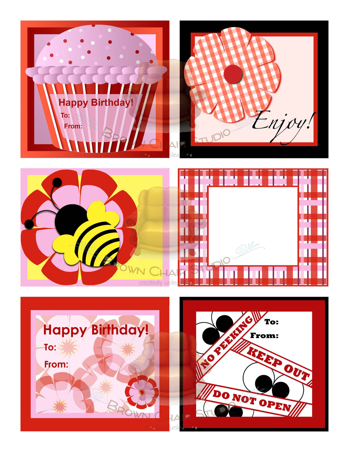 Everyday Gift Tags - Red