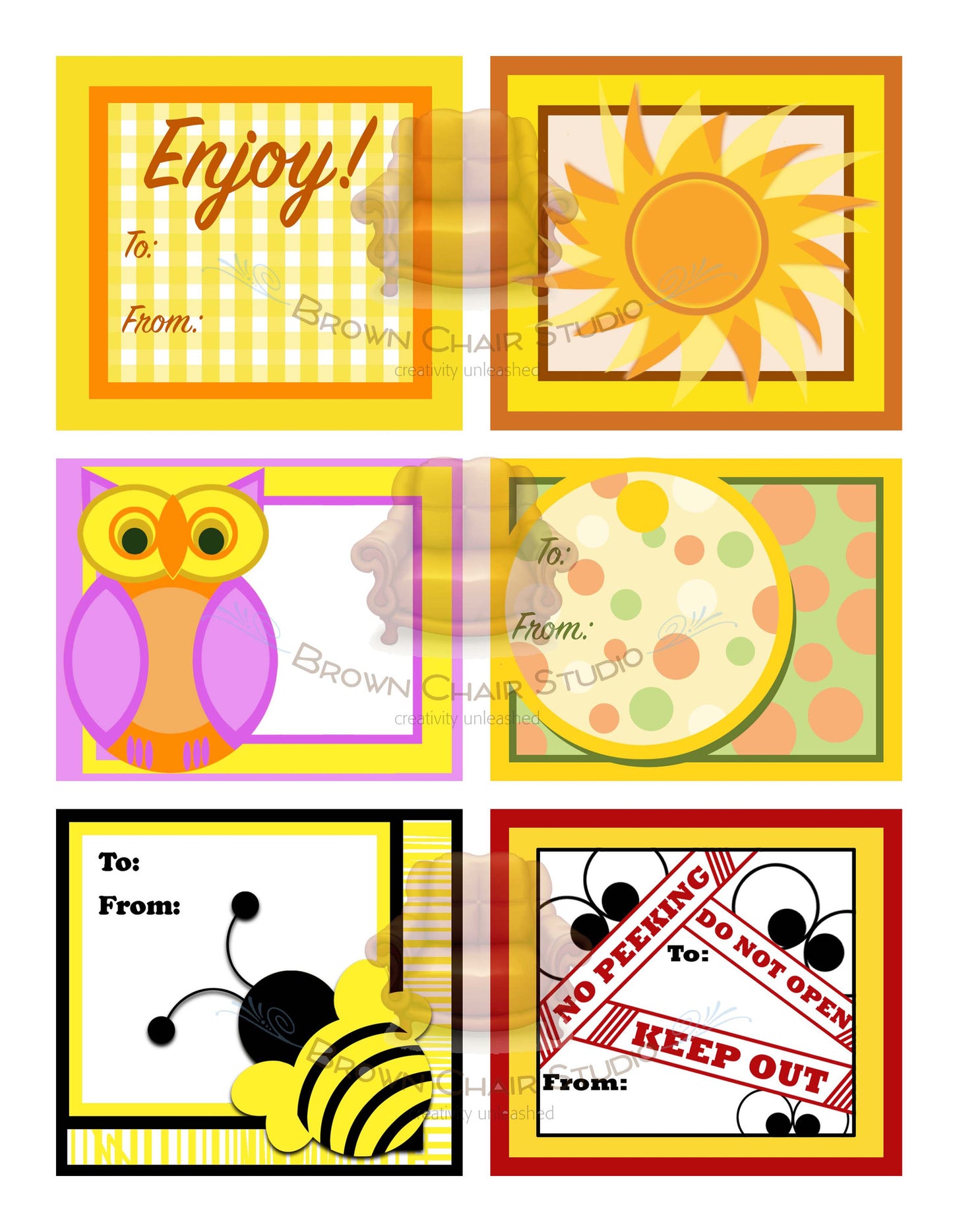 Everyday Gift Tags - Yellow